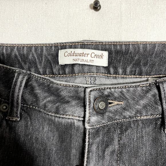 Coldwater Creek Natural Fit Black Washed Denim Flared Bootcut Jeans - Size 8 - Picture 3 of 8